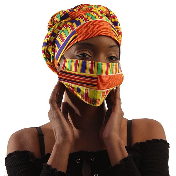 African Headwraps And Face Masks (Kente Cloth B) – Africa Love