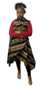 African Long Sarong - Kente Cloth