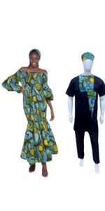 Fishtail & Matching Men's Set - Kente Cloth