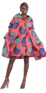 Dashiki Print Dress  (Multi-Colored)