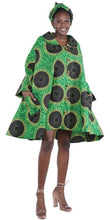 Dashiki Print Dress  (Green)