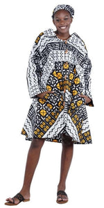 Dashiki Print Dress  (Green)