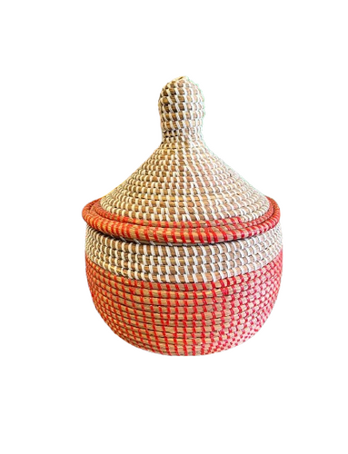 Hamper/Storage Basket - Red & Beige (x small)