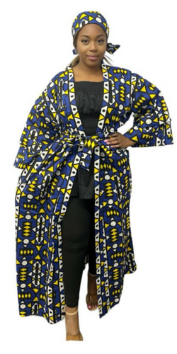 Kimono Full Length - Blue & Yellow