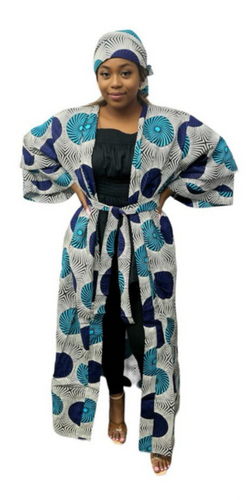 Kimono Full Length - Spiral (Blue)