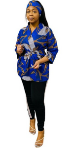 Kimono Half Length Peacock - Blue