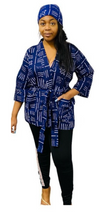 Kimono Half Length Kitenge - Blue