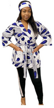 Kimono Half Length Ankara - Blue
