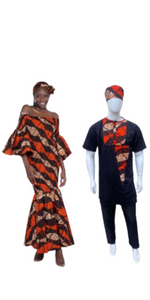 Fishtail & Matching Men's Set - Kente Celebration