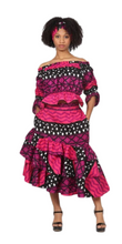 Tiered Skirt & Ruffle Top Set Pink Poka-dots
