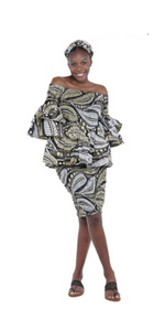 Smoking Top & Skirt African Paisley