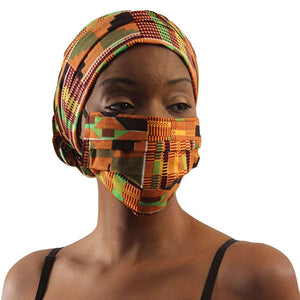 African Headwraps and Face Masks (Ankara Cloth B)