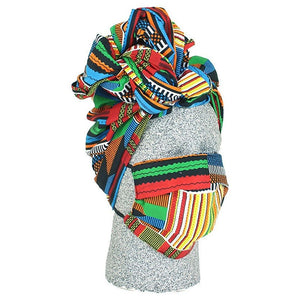 African Headwraps and Face Masks (Kente Cloth A)