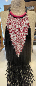 Maasai Necklace Salt and Pepper Red