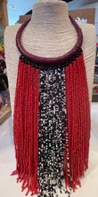 Maasai Necklace Red and White V
