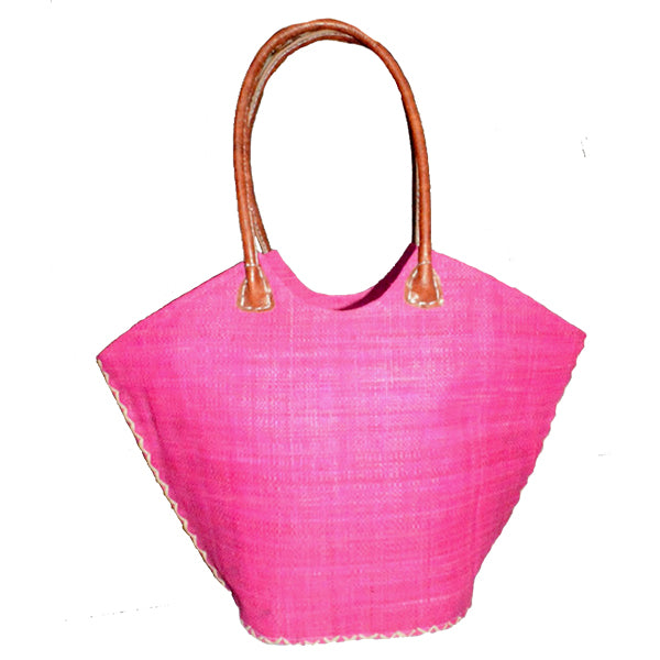 Raffia Trapezoid Bag_Pink