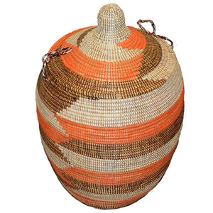 Hamper/Storage Basket - Orange & Brown
