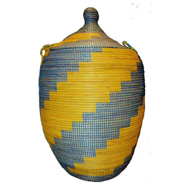 Hamper/Storage Basket - Yellow & Blue